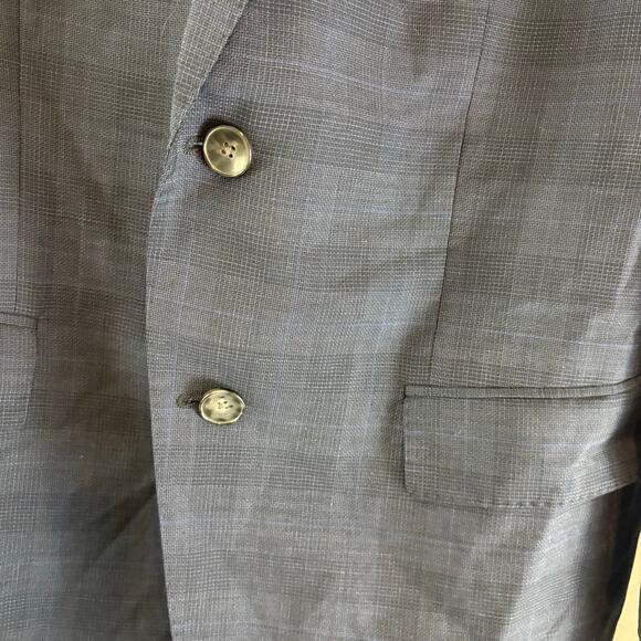 Boss Blue Two Button Suit Jacket Blazer 100% Virgin Wool Size 42R - Picture 4 of 7